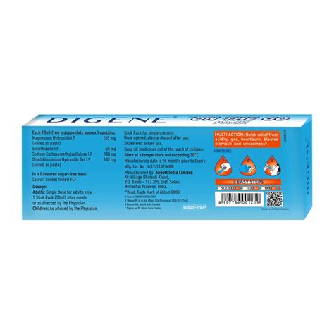 Buy Digene Antacid Antigas Gel On The Go Pack Orange Flavour Pack Of