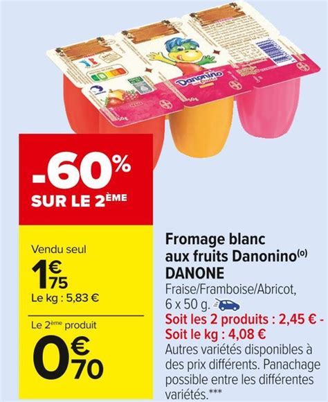 Promo Danone Fromage Blanc Aux Fruits Danonino Chez Carrefour Market