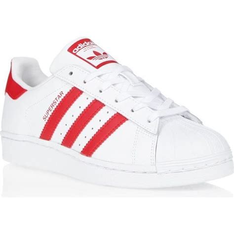 ADIDAS ORIGINALS Baskets Superstar Blanc Rouge Femme Blanc Rouge