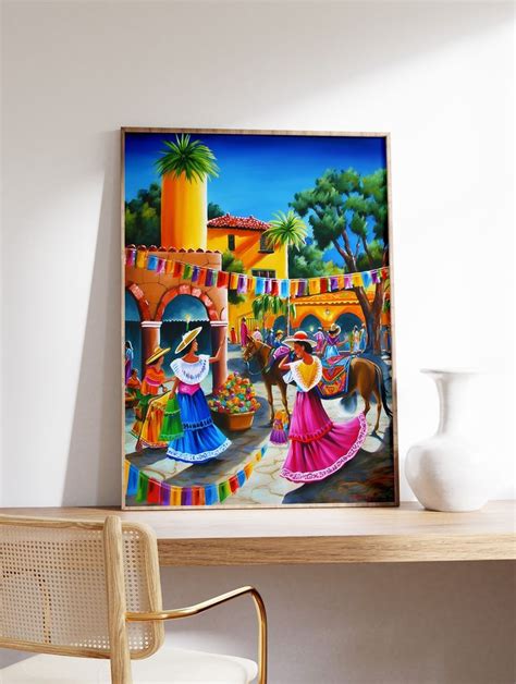 Mexican Culture Poster, Colourful Mexican Art Prints, Traditional ...