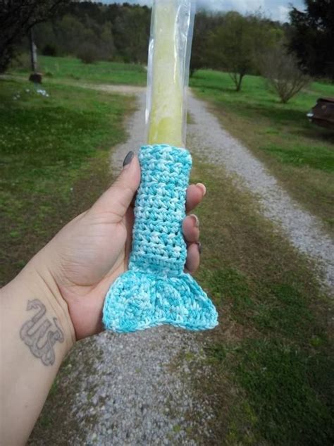 Handmade Crochet Mermaid Tails Popsicle Holder Freeze Pop Etsy