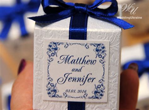 Blue Personalized Wedding Bonbonniere White Candy Box With - Etsy