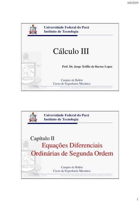 PDF Cálculo III Jorge Teófilo 06 06 2019 12 31 CÁLCULO III