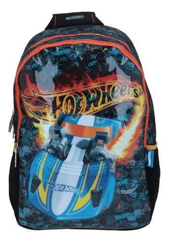 Mochila Grande Hot Wheels Primaria Chenson Escolar Milit Hw
