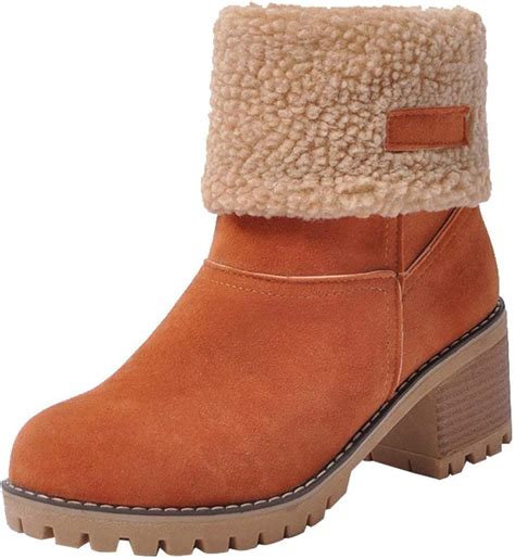 Hsyooes Stiefeletten Damen Ankle Chelsea Boots Mit Absatz Plateau