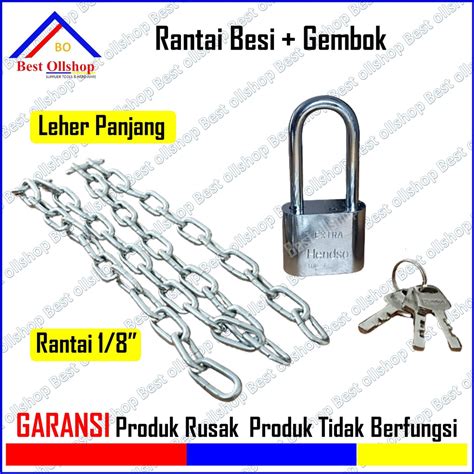 Jual Gembok Rantai Cm Kunci Pengaman Motor Sepeda Pagar Rumah Besi