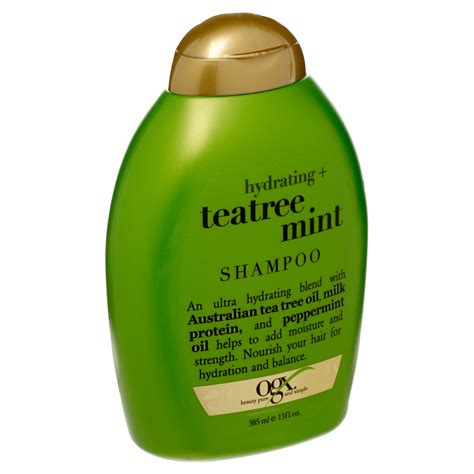 Ogx Hydrating Tea Tree Mint Nourishing And Invigorating Daily Shampoo With Peppermint Oil And Milk