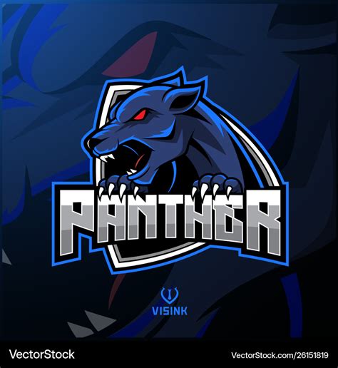 Angry panther mascot logo design Royalty Free Vector Image