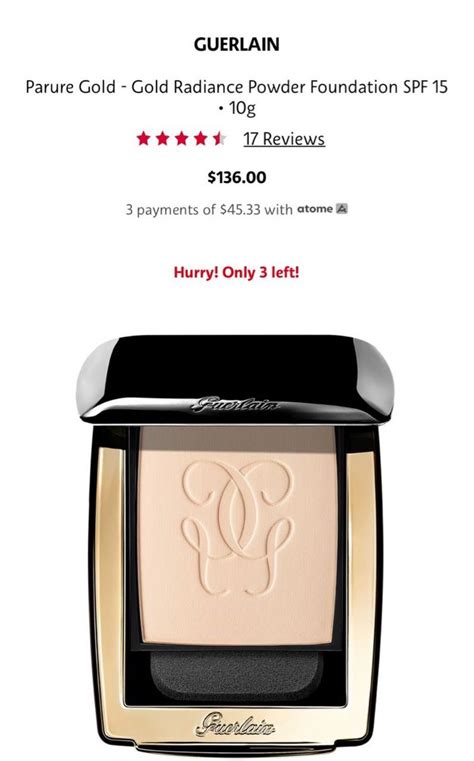 GUERLAIN Parure Gold Gold Radiance Powder Foundation SPF 15 Beauty