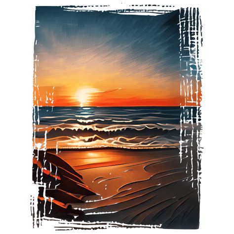 Impressionist Oil Painting of a Beach at Sunset · Creative Fabrica