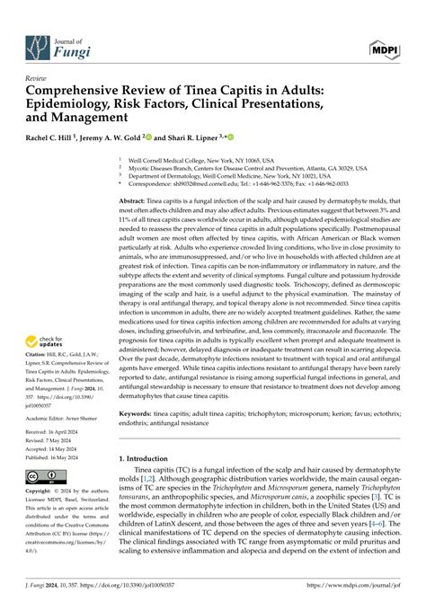 Pdf Comprehensive Review Of Tinea Capitis In Adults Epidemiology