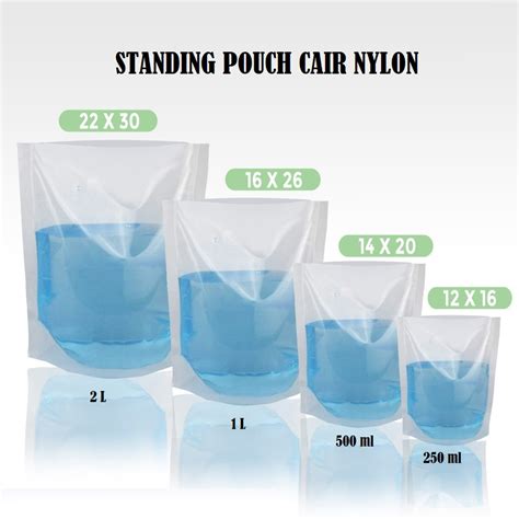 Jual Pcs Plastik Standing Pouch Nylon Untuk Cairan Ml Ml