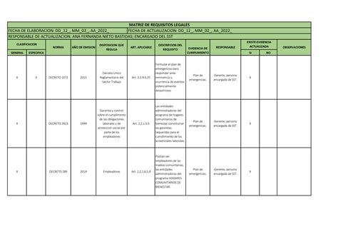 Evidencia De Producto Rap Ev Matriz Legal General Especifica