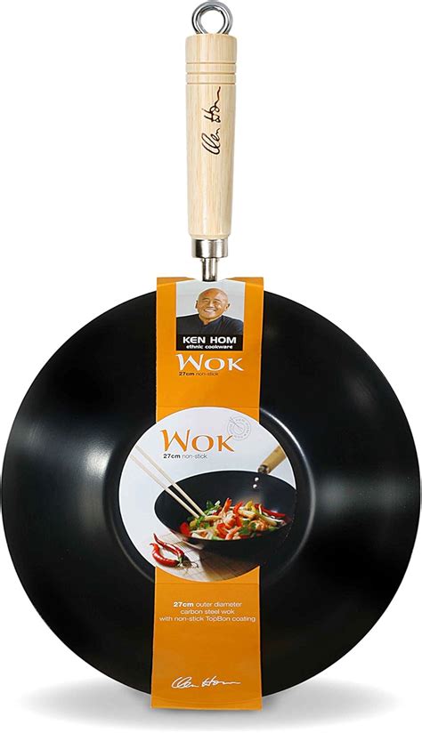 Amazon Ken Hom Everyday Cm Carbon Steel Non Stick Wok Home