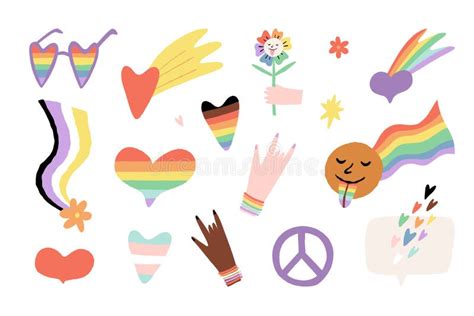 Pride Month Sticker Set Lgbtq Transgender Nonbinary Community Colors