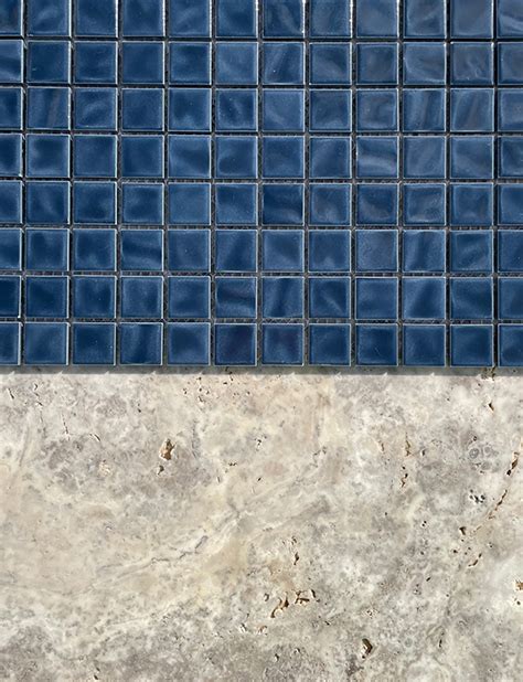 Ultramarine Wavy Mm Ceramic Mosaic Pool Tiles Cmc