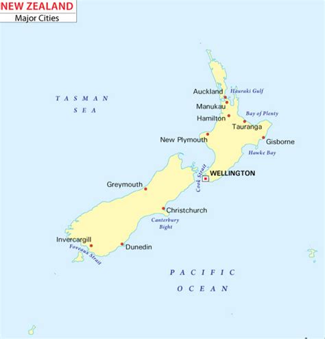 7 Free Printable Map of New Zealand Outline with North & South Island ...