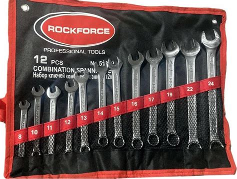 Rockforce Zestaw Klucze Kluczy Płasko Oczkowych 8 24Mm 12 El RF5121P