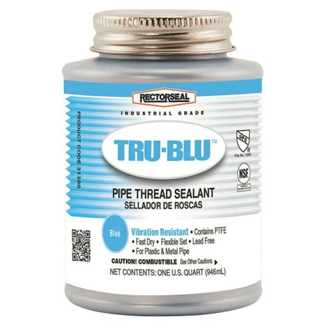 Rectorseal Tru Blu Pipe Thread Sealants 1 Quart Can Blue