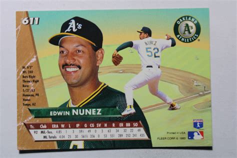 1993 Fleer Ultra 611 Edwin Nunez Autograph Ebay