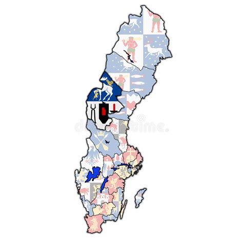 Jamtland on Map of Swedish Counties Stock Illustration - Illustration ...