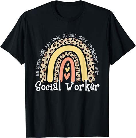 Social Worker Boho Rainbow Appreciation Month Caseworker T Shirt