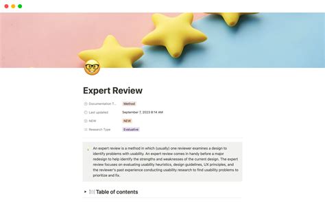 Expert Review UXR Template Notion Template