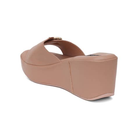 Buy Sherrif Shoes Women Nude Color Wedges Online