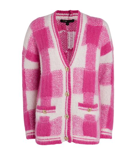 Maje Check Jacquard Cardigan Harrods US