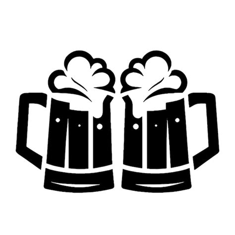 Premium Vector Beer Mug Cheers In Black And White Clipart