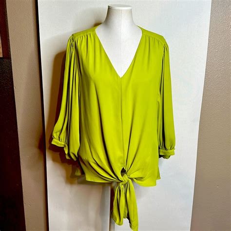 Chico S Tops Chicos Beautiful Vibrant Vneck Feminine Tie Front