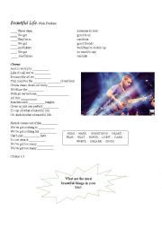 Beautiful Life song - Nick Fradiani - ESL worksheet by alysonn23