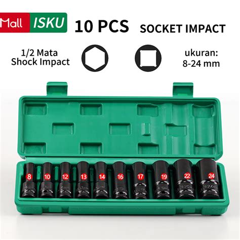 Jual Isku Pcs Mata Socket Mm Inch Pt Socket Impact Panjang