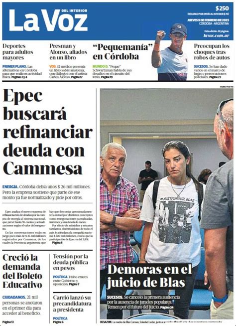 Periódico La Voz del Interior Argentina Periódicos de Argentina