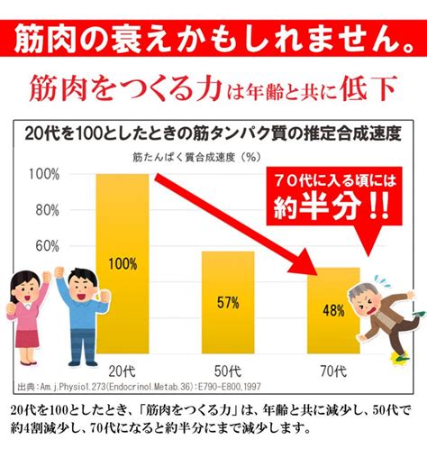 筋肉をつくる力は年齢と共に減少