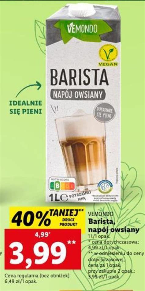 Promocja Vemondo Barista Nap J Owsiany L W Lidl