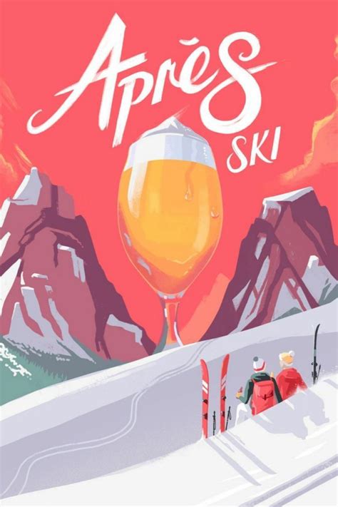 Apres Ski Poster By Mark Harrison Displate Ski Posters Vintage