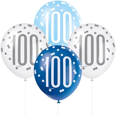 Blue 100th Birthday Decorations 100th Birthday Balloons Etsy