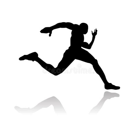 Athlete running silhouette stock vector. Illustration of power - 8752121