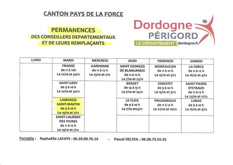 Permanences Des Conseillers Departementaux