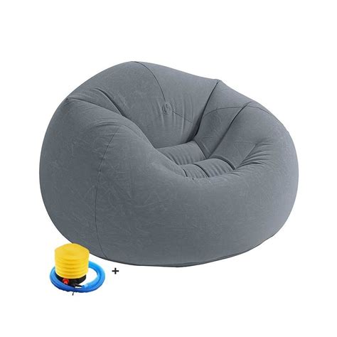 Pouf Gonflable Portatif Gris Avec Pompe à Air GRATUIT PG 111 Vent