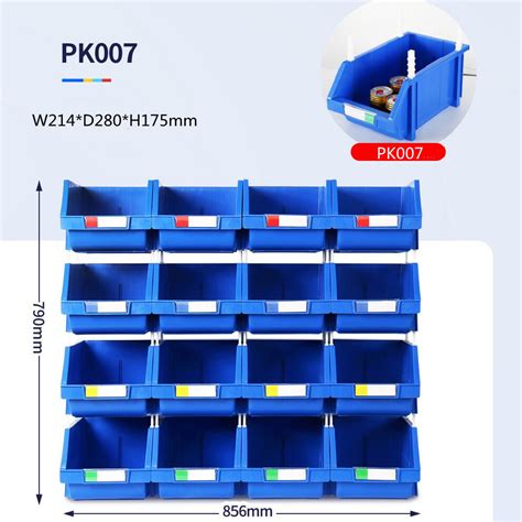 Plastic Tool Parts Box Stackable Wall Mounted Plastic Spare Parts