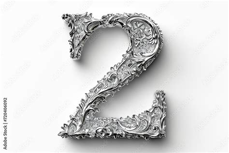 Number 2 in bold white font on clean white background for graphic ...