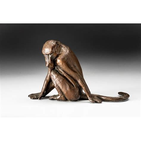 A Donald Greig Bronze Of A Seated Baboon