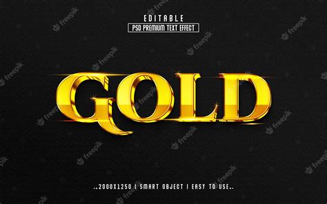 Premium Psd Gold 3d Text Effect Style