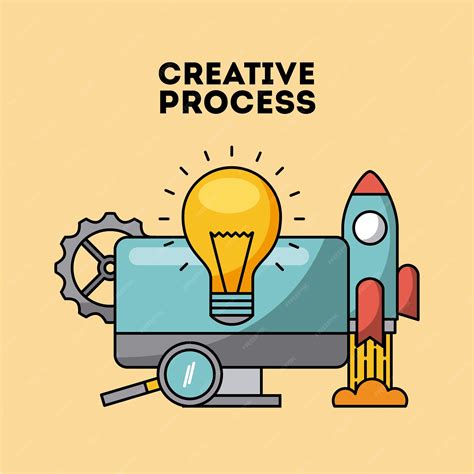 Premium Vector Creative Process Flat Illustration