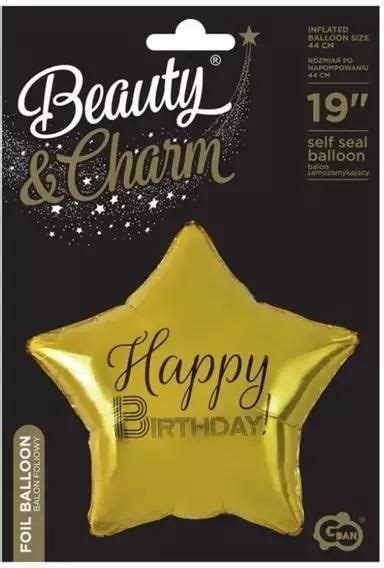 Godan Balon Foliowy Happy Birthday Gwiazda Złota 1491019773 Ceny i