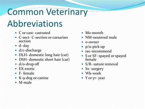 Ppt Veterinary Assisting Unit A Powerpoint Presentation Id3077314