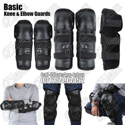 Basic Knee Elbow Guards Crash Protection Rider Safety Faizan