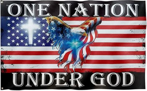 American Flag One Nation Under God American Eagle Grommet Flag 3x5 Ft